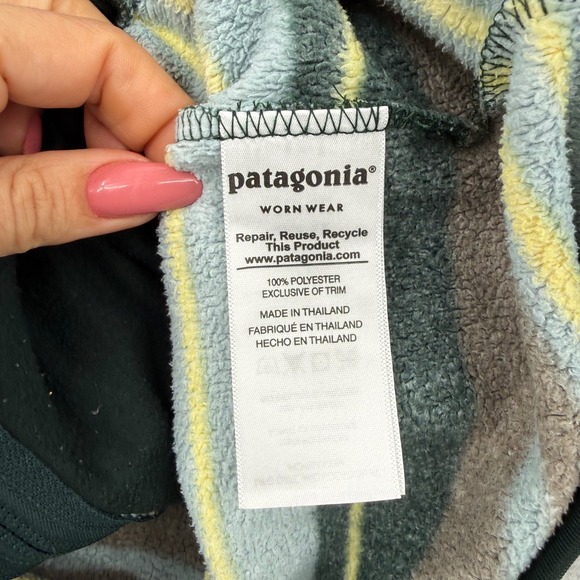 Vintage Patagonia Synchilla Fleece Jacket Full Zip Striped Womens size Medium - Picture 9 of 16